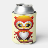 Baby Owl Love Heart Cartoon Blikjeskoeler (Blikje Voorkant)
