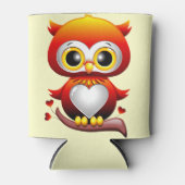 Baby Owl Love Heart Cartoon Blikjeskoeler (Voorkant)