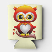 Baby Owl Love Heart Cartoon Blikjeskoeler (Achterkant)