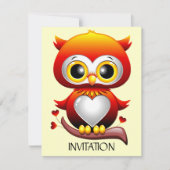 Baby Owl Love Heart Cartoon Kaart (Voorkant)