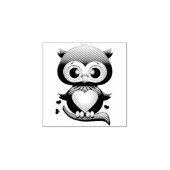 Baby Owl Love Heart Cartoon Rubberstempel (Afrduk)