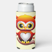 Baby Owl Love Heart Cartoon Seltzer Blikjeskoeler (Seltzer Achterkant)