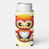 Baby Owl Love Heart Cartoon Seltzer Blikjeskoeler (Seltzer Voorkant)