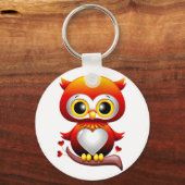 Baby Owl Love Heart Cartoon Sleutelhanger (Voorkant)