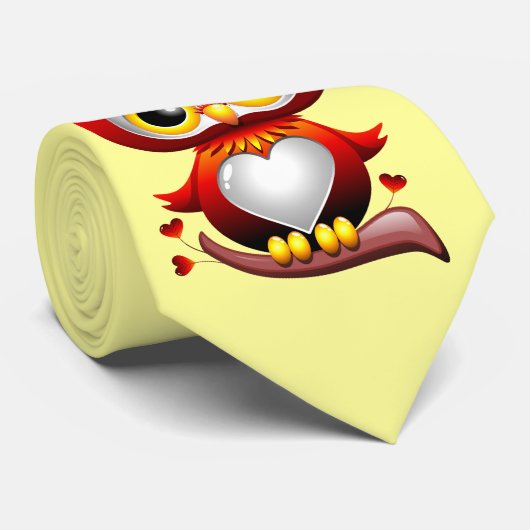 Baby Owl Love Heart Cartoon Stropdas (Opgerold)