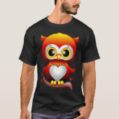 Baby Owl Love Heart Cartoon T-shirt (Voorkant)