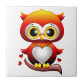 Baby Owl Love Heart Cartoon Tegeltje (Voorkant)