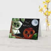 BABY OWL & OWL POMPOENMAND KAART (Gele Bloem)