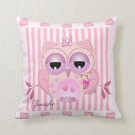 Baby Owl Pillow met naam Kussen