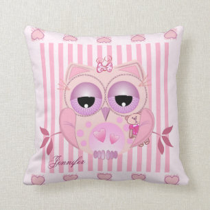 Baby Owl Pillow met naam Kussen