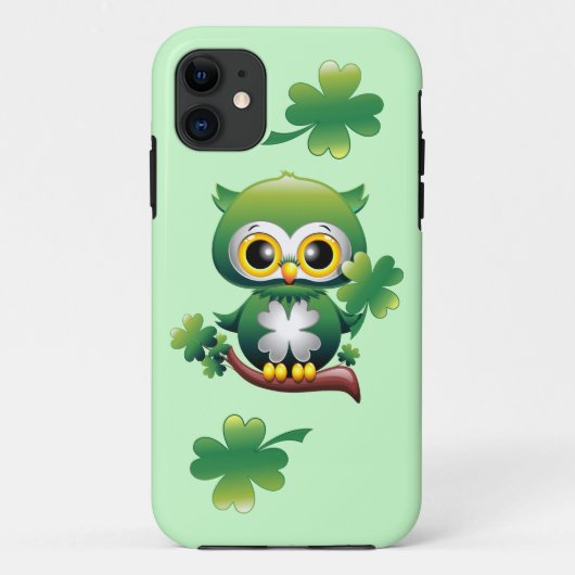 Baby Owl St Patrick Cartoon iPhone 5 Hoesje (Achterkant)