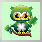 Baby Owl St Patrick Cartoon Poster (Voorkant)
