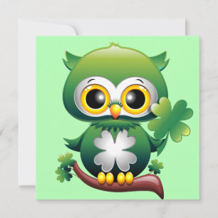 Baby Owl St Patrick Paddy Cartoon