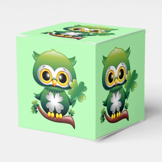 Baby Owl St Patrick Paddy Cartoon Bedankdoosjes (Voorkant Zijde)
