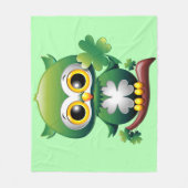 Baby Owl St Patrick Paddy Cartoon Fleece Deken (Voorkant)