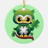 Baby Owl St Patrick Paddy Cartoon Keramisch Ornament (Voorkant)