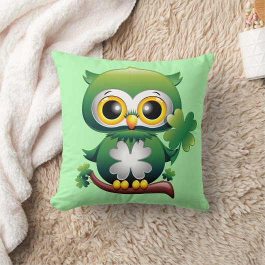 Baby Owl St Patrick Paddy Cartoon Kussen (Deken)