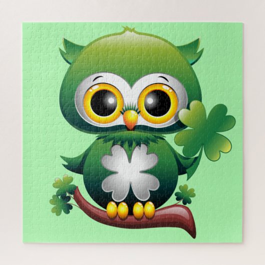 Baby Owl St Patrick Paddy Cartoon Legpuzzel (Verticaal)