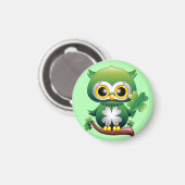 Baby Owl St Patrick Paddy Cartoon Magneet (Voorkant / Achterkant)