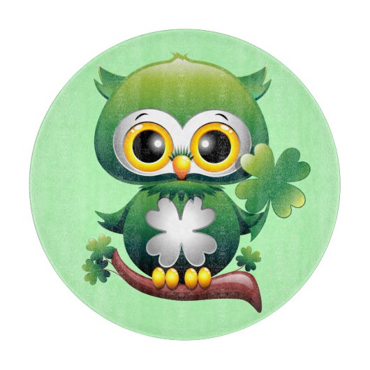 Baby Owl St Patrick Paddy Cartoon Snijplank (Voorkant)