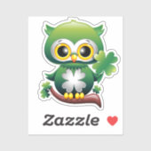 Baby Owl St Patrick Paddy Cartoon Sticker (Vel)