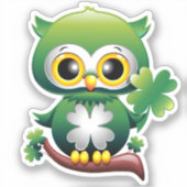 Baby Owl St Patrick Paddy Cartoon Sticker (Voorkant)