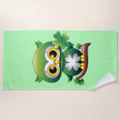 Baby Owl St Patrick Paddy Cartoon Strandlaken (Voorkant)