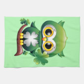 Baby Owl St Patrick Paddy Cartoon Theedoek (Horizontaal)
