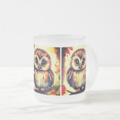 Baby Owl watercolor Illustration Matglas Koffiemok (Voorkant rechts)