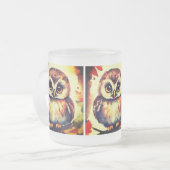 Baby Owl watercolor Illustration Matglas Koffiemok (Voorkant links)