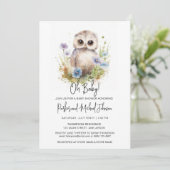 Baby Owl Woodland Baby shower Kaart (Staand voorkant)