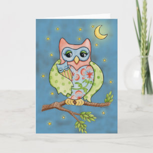 Baby Owlet and Mama Owl card Kaart