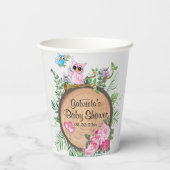 Baby Owls - Woodland Papieren Bekers (Achterkant)