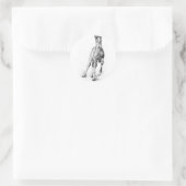 Baby Paard, Colt Running: Potlood Art Ronde Sticker (Tas)