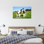 Baby Paarden Twee Colts Schattige Fowls Canvas Afdruk (Insitu (Slaapkamer))