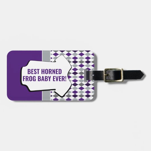 Baby Paars grijs Argyle Pattern Bag Label Bagagelabel (Voorkant horizontaal)