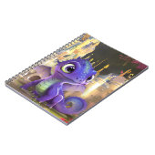 Baby Paarse draak en Fantasy middeleeuwse kasteel Notitieboek (Linkerzijde)