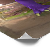 Baby Paarse draak en Fantasy middeleeuwse kasteel Poster (Hoek)