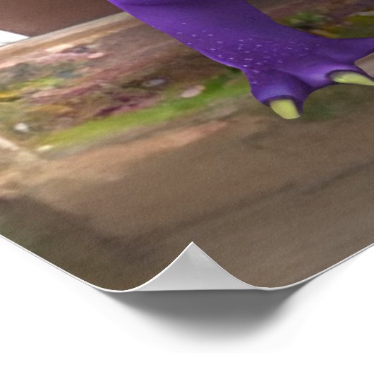 Baby Paarse draak en Fantasy middeleeuwse kasteel Poster (Hoek)