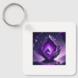 Baby Paarse Draak komt uit Space Egg Sleutelhanger