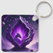Baby Paarse Draak komt uit Space Egg Sleutelhanger (Achterkant)
