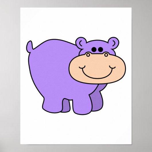baby paarse hippo poster (Voorkant)