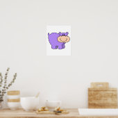 baby paarse hippo poster (Keuken)