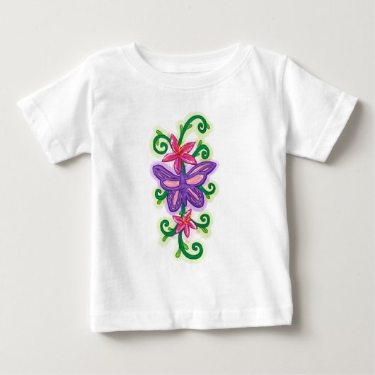 Baby paarse vlinder shirt (Voorkant)