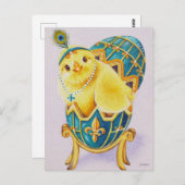 Baby Paasflapper Chick Blue Egg Waterverf Art Briefkaart (Voorkant / Achterkant)