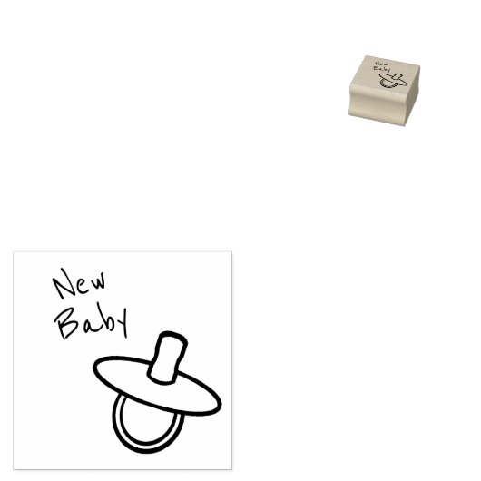 Baby Pacifier Art Stamp Rubberstempel (Gestempeld)