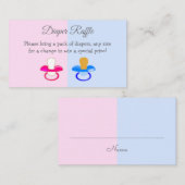 Baby Pacifiers Gender Raffle uit de douche Informatiekaartje (Voorkant / Achterkant)
