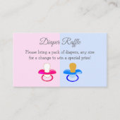 Baby Pacifiers Gender Raffle uit de douche Informatiekaartje (Voorkant)