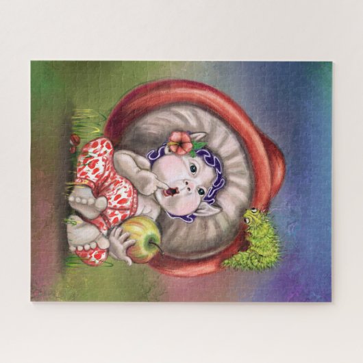 Baby paddenstoel en driepijlerpap legpuzzel (Horizontaal)