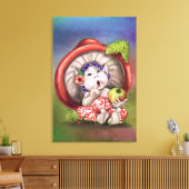 Baby Paddenstoel en Rups Canvas Print (Insitu (Woonkamer))